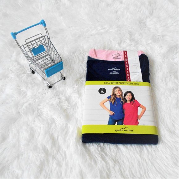Eddie Bauer Girls Cotton T Shirts 2 Pack Med 8 - Picture 1 of 9